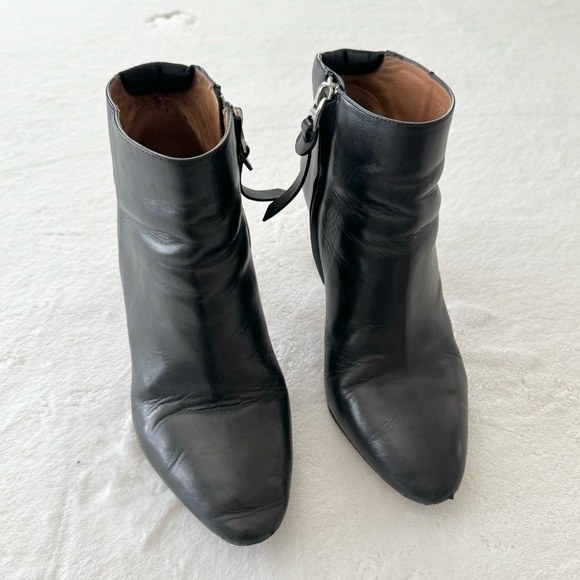 Acne Studios Black Leather 3” Heeled Ankle Booties Size US 5 Women’s - Picture 3 of 13